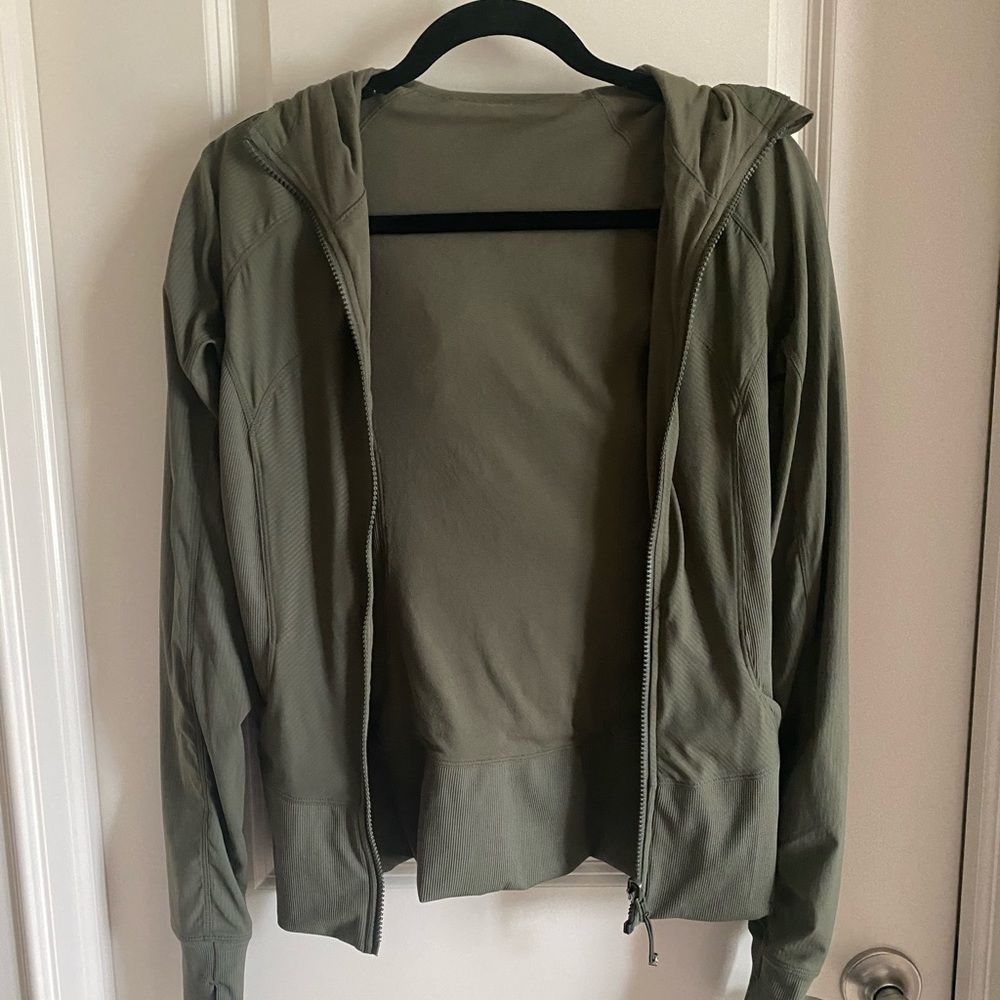 Olive Green Lululemon Zip Up Jacket